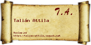 Talián Attila névjegykártya