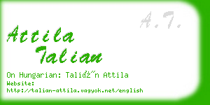 attila talian business card